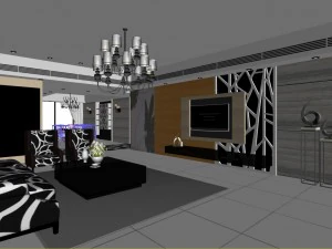 modern fashionable living room 1847 3D Model