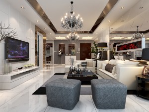 modern fashionable living room 1849 3D 모델