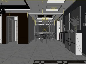 modern fashionable living room 1849 3D 모델