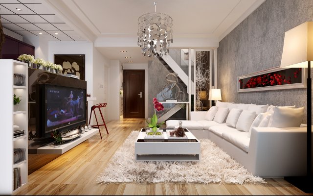 modern fashionable living room 1850 3Dモデル .c4d .max .obj .3ds .fbx .stl .blend 
