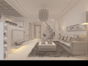 modern fashionable living room 1850 3Dモデル