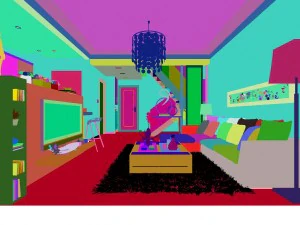 modern fashionable living room 1850 3D Model