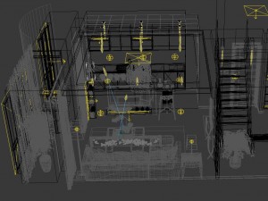 modern fashionable living room 1850 3Dモデル