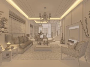 modern fashion room 1851 3D Model