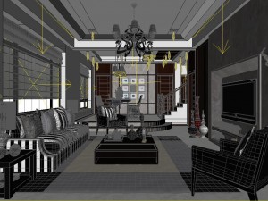 modern fashion room 1851 Model 3D