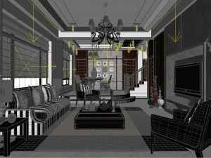 modern fashion room 1851 3D Model