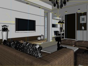 modern fashion room 1852 3D Model