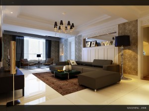 modern style living room 1802 3D 모델