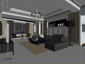 modern style living room 1802 3D 모델