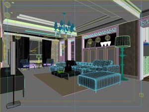 modern style living room 1802 3D 모델