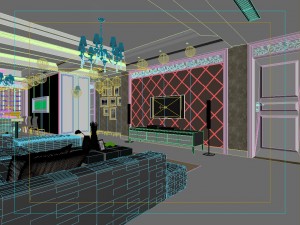 modern style living room 1802 3D 모델
