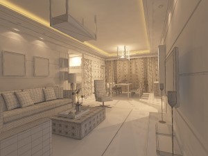 modern style living room 1804 3D Model