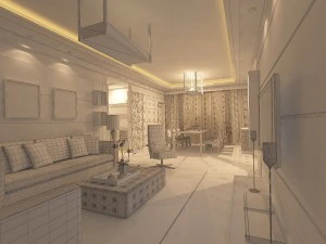 modern style living room 1804 3D Model