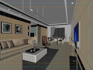 modern style living room 1804 3D Model