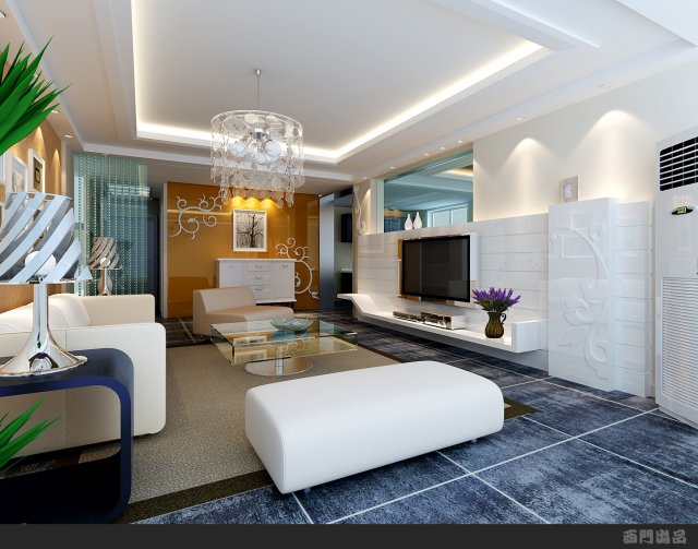 modern style living room 1805 3D Model .c4d .max .obj .3ds .fbx .stl .blend