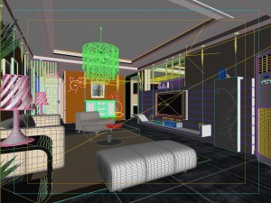 modern style living room 1805 3D Model
