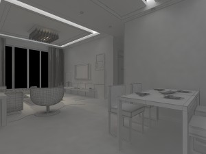 modern style living room 1807 3D Модель