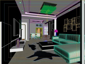 modern style living room 1807 3D Модель