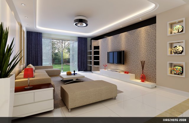 modern style living room 1808 3D मॉडल .c4d .max .obj .3ds .fbx .stl .blend 