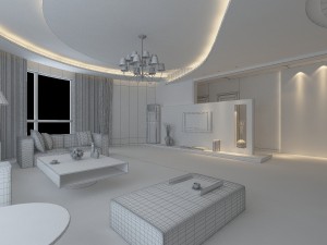 modern style living room 1809 Modelo 3D