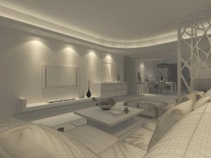modern style living room 1811 3D Model