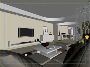 modern style living room 1811 3D Model
