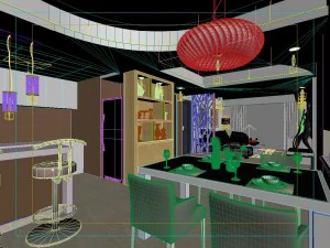 modern style living room 1811 3D Model