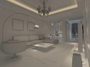 modern fashion lounge restaurant 1812 3D Model