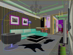 modern fashion lounge restaurant 1812 3D Modell