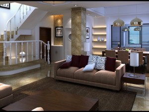 modern style living room 1813 3D Model