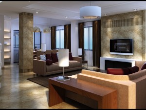 modern style living room 1813 Model 3D
