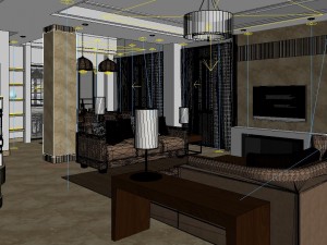 modern style living room 1813 Model 3D
