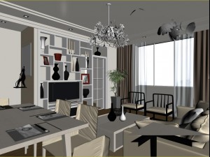 modern style living room 1814 3D मॉडल