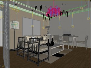 modern style living room 1814 3D मॉडल