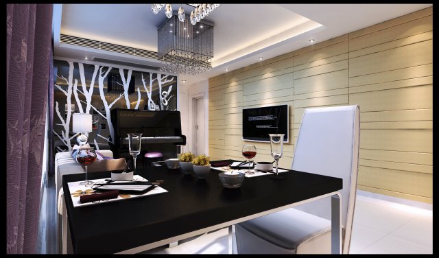 modern style living room 1815 3D Model .c4d .max .obj .3ds .fbx .stl .blend 