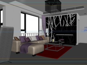modern style living room 1815 3D Model