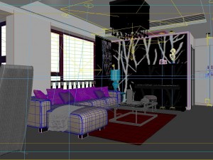 modern style living room 1815 3D Model