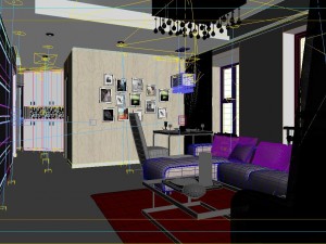 modern style living room 1815 3D Model