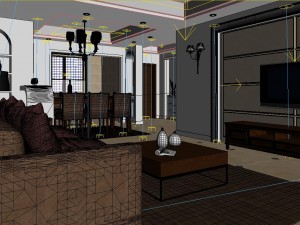 modern style living room 1817 3Dモデル