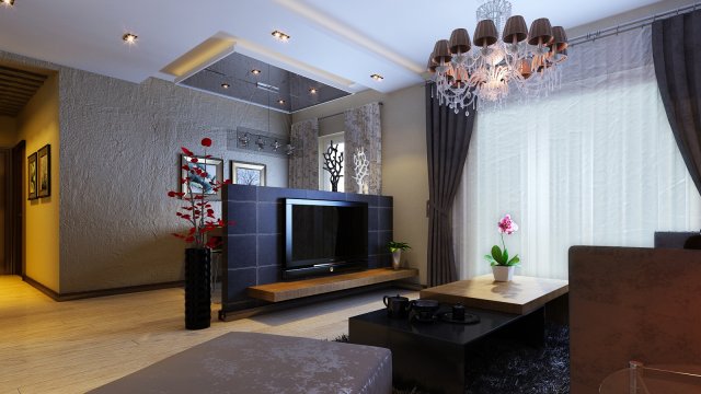 modern style living room 1818 Model 3D .c4d .max .obj .3ds .fbx .stl .blend 