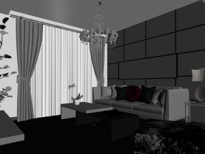 modern style living room 1818 Model 3D