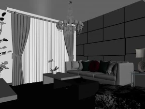 modern style living room 1818 3D Model