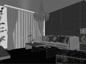 modern style living room 1818 Model 3D