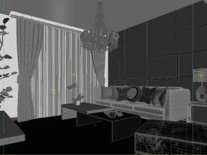 modern style living room 1818 3D Model