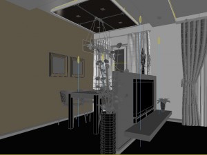 modern style living room 1818 Model 3D