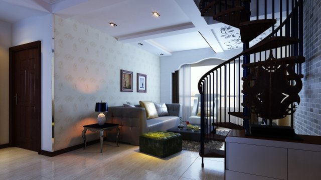 modern style living room 1819 3D 모델 .c4d .max .obj .3ds .fbx .stl .blend 