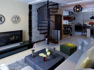 modern style living room 1819 3D 모델