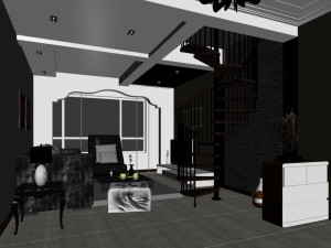 modern style living room 1819 3D 모델