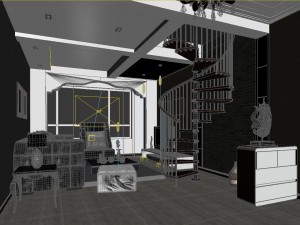 modern style living room 1819 3D 모델