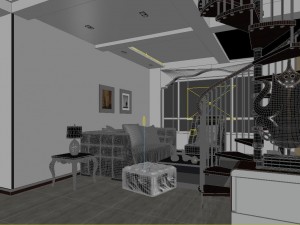modern style living room 1819 3D 모델